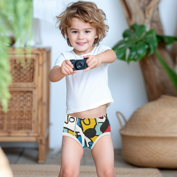 Ckdifva Irregular Shapes Boys Underwear Briefs Cotton Panties Active Stretch Briefs One Pack