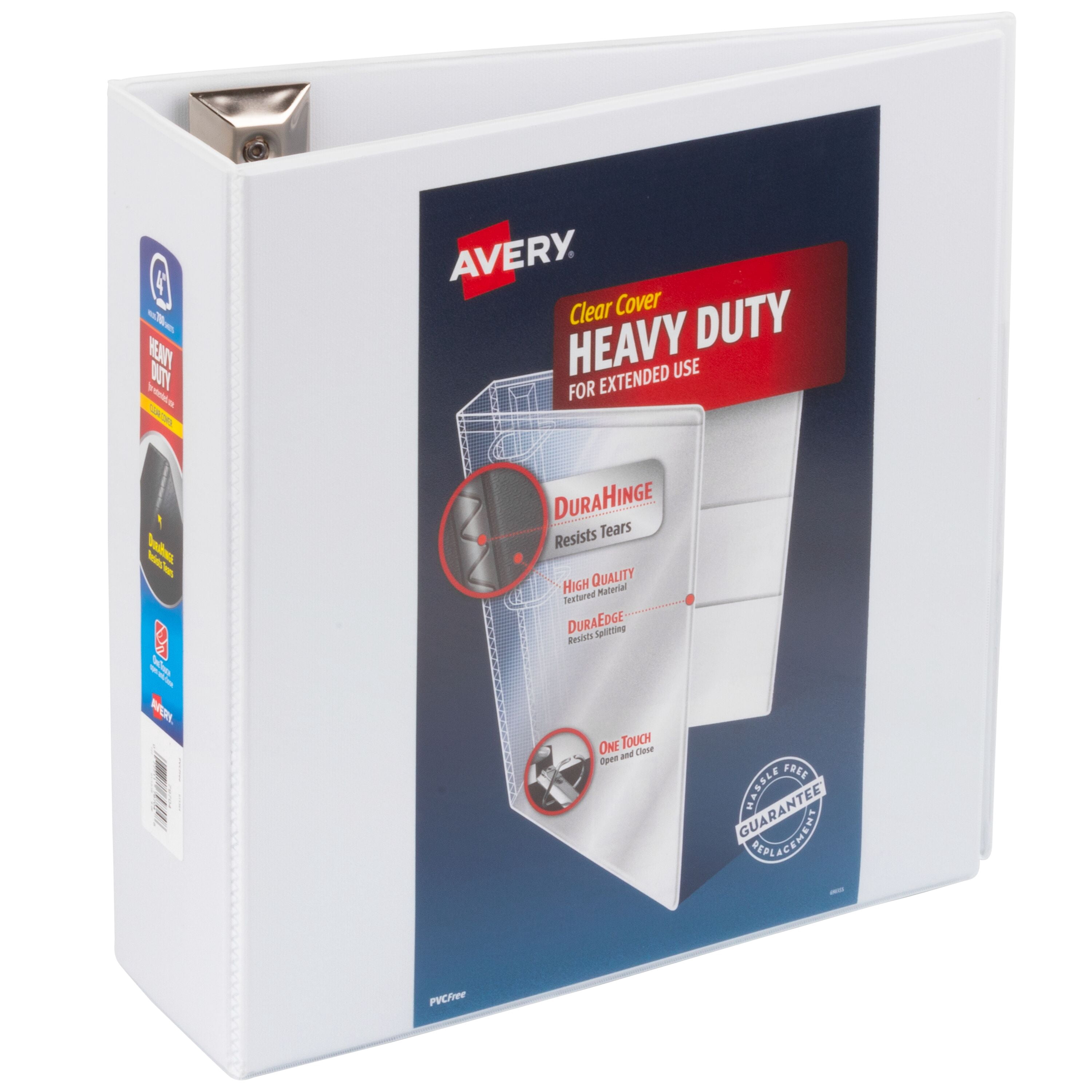 (4 pack) Avery Heavy Duty View Letter Size 4" One-Touch Slant Ring Binder, White