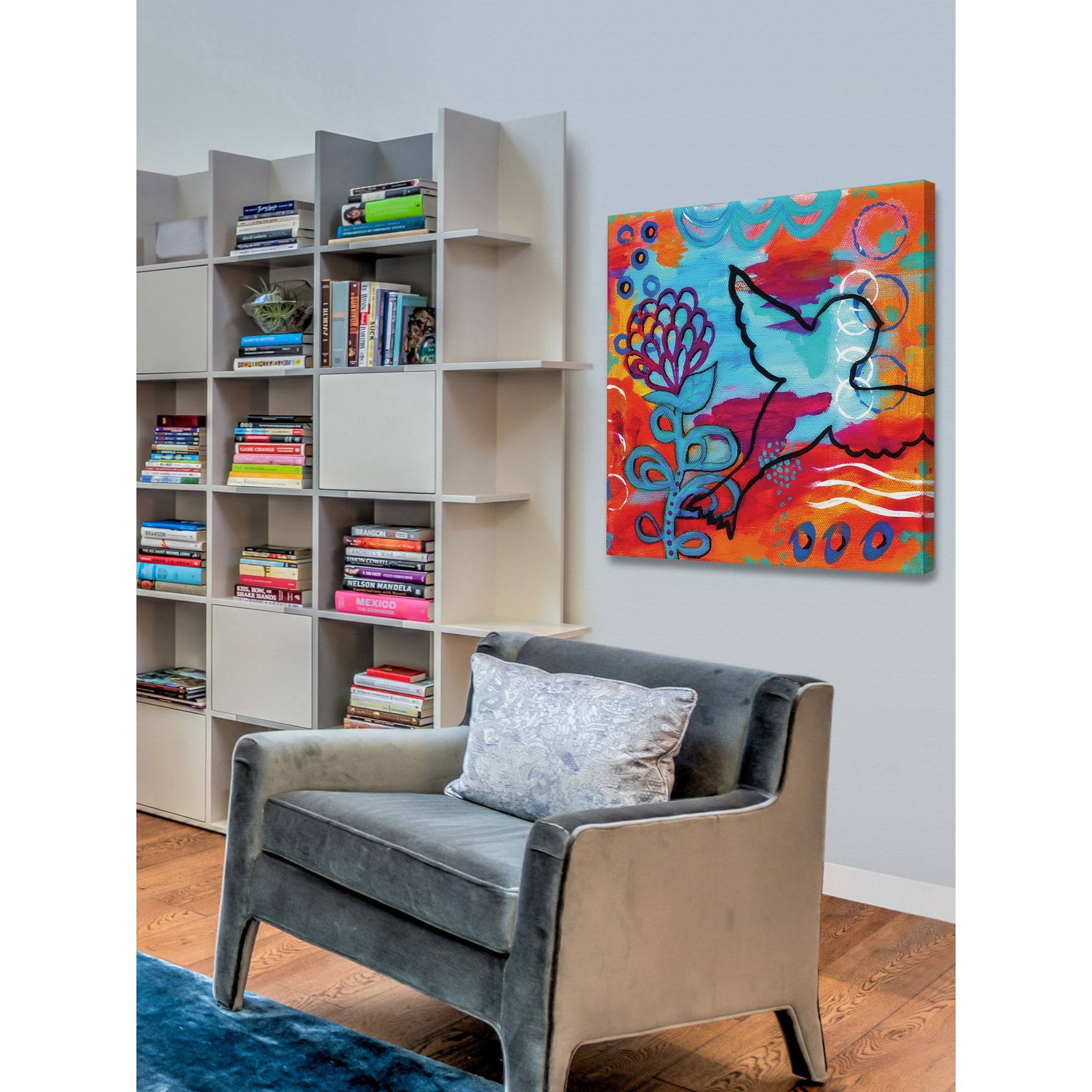 Marmont Hill "Bird Outline" by Jill Lambert Painting Print on Wrapped Canvas