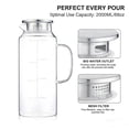 thumbnail image 4 of Borosilicate Glass Pitcher, 2 Liter Large Capacity Water Pitcher with Lid and Filter, Heat Resistant Glass Carafe for Iced Tea, Juice, Cold Brew and Home Kitchen, 4 of 7