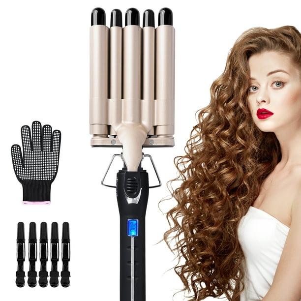 iFanze 5 Barrel Hair Curling Iron, Curler Wand wavy curls Hair Styling  Tools Ceramic Hair Waver Tools Hair Crimpers Iron for Deep Waves Curling  Iron with Two Gear Temperature Control - Walmart.com