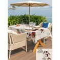 thumbnail image 4 of Outdoor Tablecloth with Umbrella Hole and Zipper, Christmas Snowman Rectangle Table Cloth 60x84 Inch Waterproof Tablecloth, Winter Xmas Snowflakes Cardinal on Linen Picnic Table Cover for Patio, 4 of 7