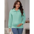 thumbnail image 3 of DARING DIVA Women's Nursing Hidden Zipper Long Sleeve Polo Shirt S Green, 3 of 8