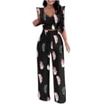 thumbnail image 2 of Ensembles Courts pour Femmes 2 Pcs Mode Été Col Rond Imprimé Décontracté Sans Manches + Pantalon, 2 of 6