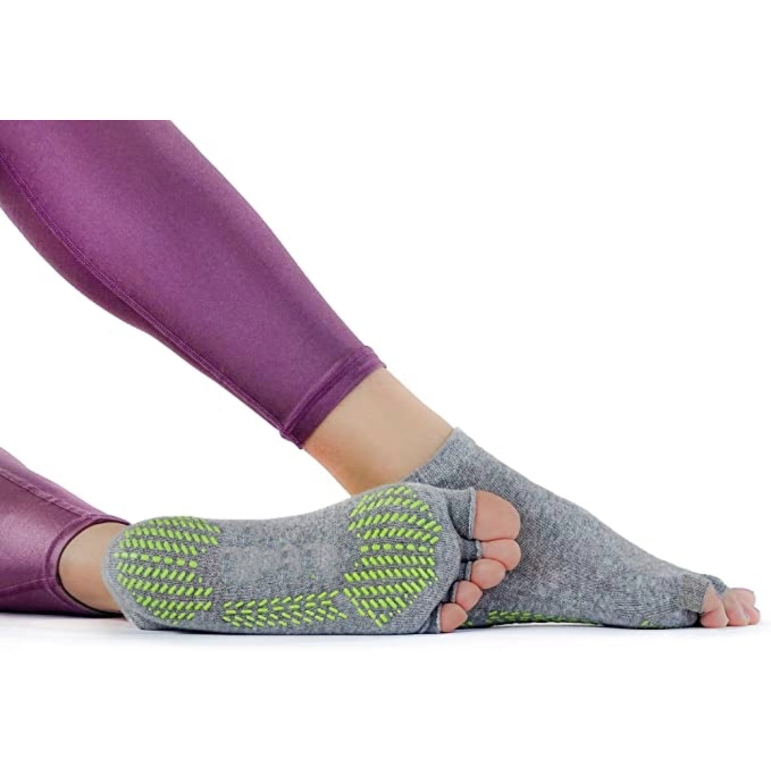 Toeless Non Slip Yoga Socks for Grip Half Toe Socks for Pilates or