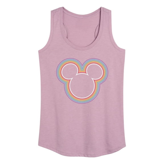 Mickey & Friends - Mickey Head Rainbow Outline - Women's Racerback Tank Top