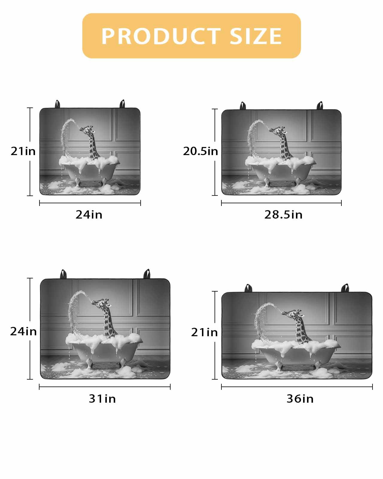 Large Induction Cooktop Protector Mat Giraffe Stove Top Covers for Electric Stove, Funny Animal Bathtub Abstract Art Grey Decorative Stove Burner Cover Mats, Glass Top Stove Cover