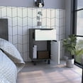 thumbnail image 5 of Nightstand, One Drawer, One Cabinet, Four Legs, Superior Top -Smokey Oak / White, 5 of 5