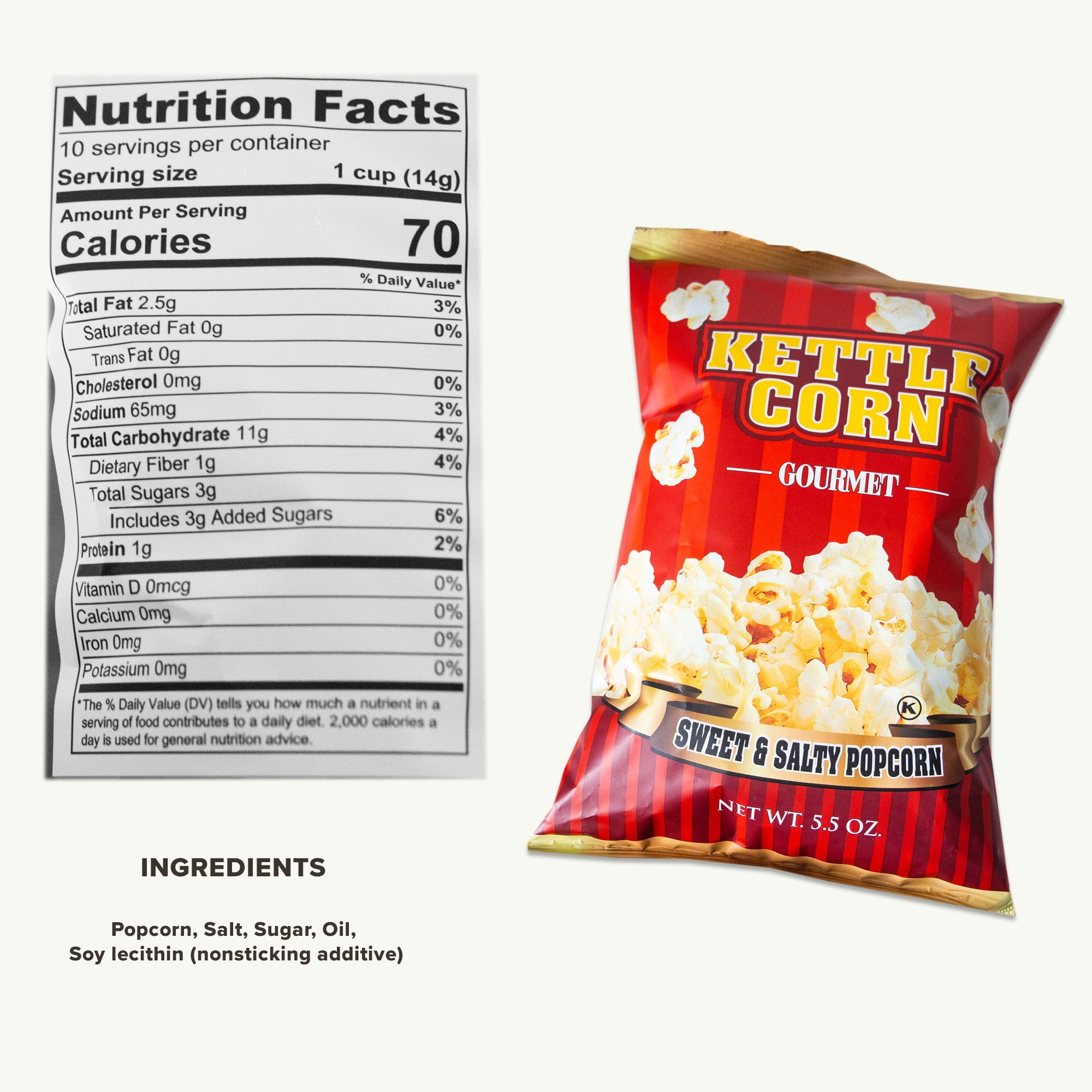 Hostess Fruit Pies - Variety Pack - Apple (2pks - 24 pies) - Cherry (2pks - 24 pies) - 48 Snack Sized Fruit Pies - Sweet and Salty Kettle Popcorn (5.5oz) - 5 Items