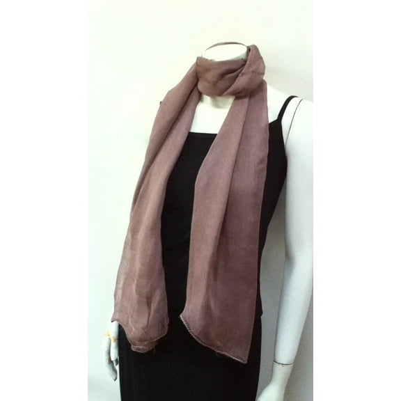 Long Full Size Scarf Beige Brown Coffee Color, Cool Summer Accessory, Neck Wear Wrap, Great Affordable Gift for Girls Women Ladies