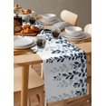 thumbnail image 3 of Hokiten Table Runners 48 Inches Long Dress Scarves, Navy Blue Ombre Botanical Farmhouse Kitchen/Dining Table Runner, Short Coffee Tablerunners, Watercolor Pastoral Leaf 13x48 Inch, 3 of 7