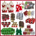 thumbnail image 2 of Colgante para árbol de Navidad, campanillas pequeñas, lazos de copos de nieve de Papá Noel, bolsas de la suerte con forma de estrella y alce, decoración colgante para árbol de Navidad para Año Nuevo, 2 of 5