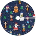 thumbnail image 1 of FMSHPON Snowflake Santa Xmas Tree Xmas Christmas Tree Skirt Stand Mat for Holiday Party Decoration Indoor Outdoor 36 inches, 1 of 6