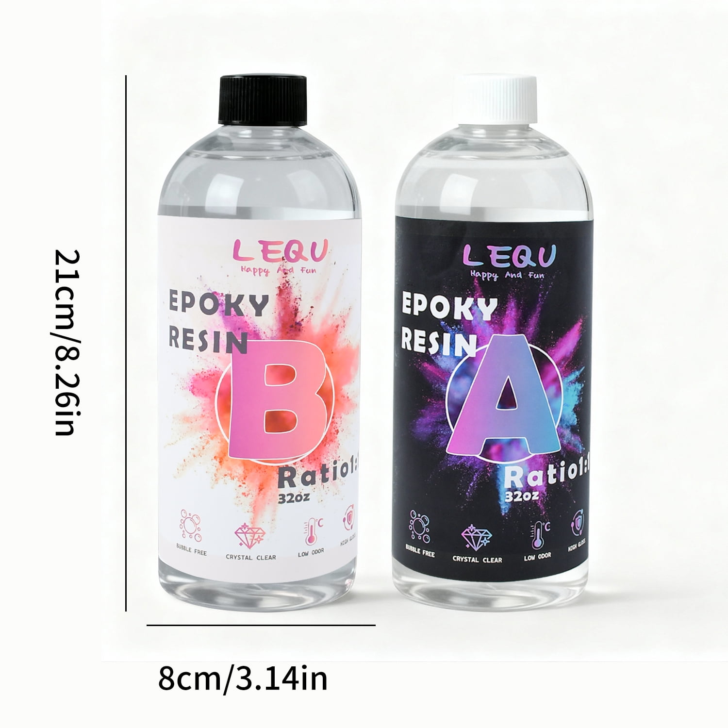 LEQU Epoxy Resin Epoxy Adhesive, 32oz, 2 Pieces