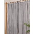 thumbnail image 4 of The Art Box Tie Top Linen Curtains Striped Black Textured Curtains Living Room Bedroom Drapes Linen Farmhouse Curtains Pack of 2, 52"W x 18L" in, 4 of 7