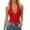 Red, variant on Kingdiese Womens Bodysuits For Summer V Neck Backless Tank Top Fashion Belted Wide Leg Jumpsuit Romper, Size XS