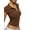 Coffee Color, variant on Womens Short Sleeve Collared -Tops V Neck Button Down Fitted Shirts Black S