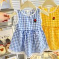 thumbnail image 2 of Fozruso Girls Dresses Girls Summer Dresses Casual Plaid Sleeveless Dress For Toddlers Loose Fit Comfortable Play Outfit Age 3 8 Sizes 18-24 Months, 2 of 5