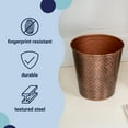 thumbnail image 6 of happimess Remi Modern Classic Textured Steel 2-Gallon Wastebasket, Antique Copper, HPM1112B, 6 of 6