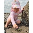 thumbnail image 5 of BemeyourBBs Toddler Baby Girl One Piece Swimsuit Kids Newborn Infant Bathing Suit Mermaid Duck Swimsuits Long Sleeve Rash Guard Half Zipper Swimwear Sunhat Set UPF 50+, 5 of 9