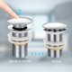 thumbnail image 2 of Brass Chrome Pop-up Sink Drain with Push-Button, Size G 1-1/4, Easy Open/Close System, 2 of 5
