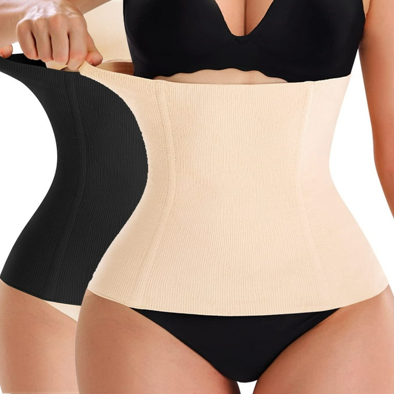 2 Pack Waist Trainer for Women Tummy Control Body Shaper Postpartum Belly  Band Waist Cincher Underbust Corset Girdle