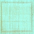 thumbnail image 1 of Ahgly Company Indoor Square Solid Light Blue Modern Area Rugs, 5' Square, 1 of 4