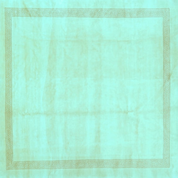 Ahgly Company Indoor Square Solid Light Blue Modern Area Rugs, 5' Square