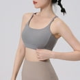 thumbnail image 4 of Bras for Women Wireless Seamless Bra Feature V-Neck Training Bra Style W-971 Gray L, 4 of 6