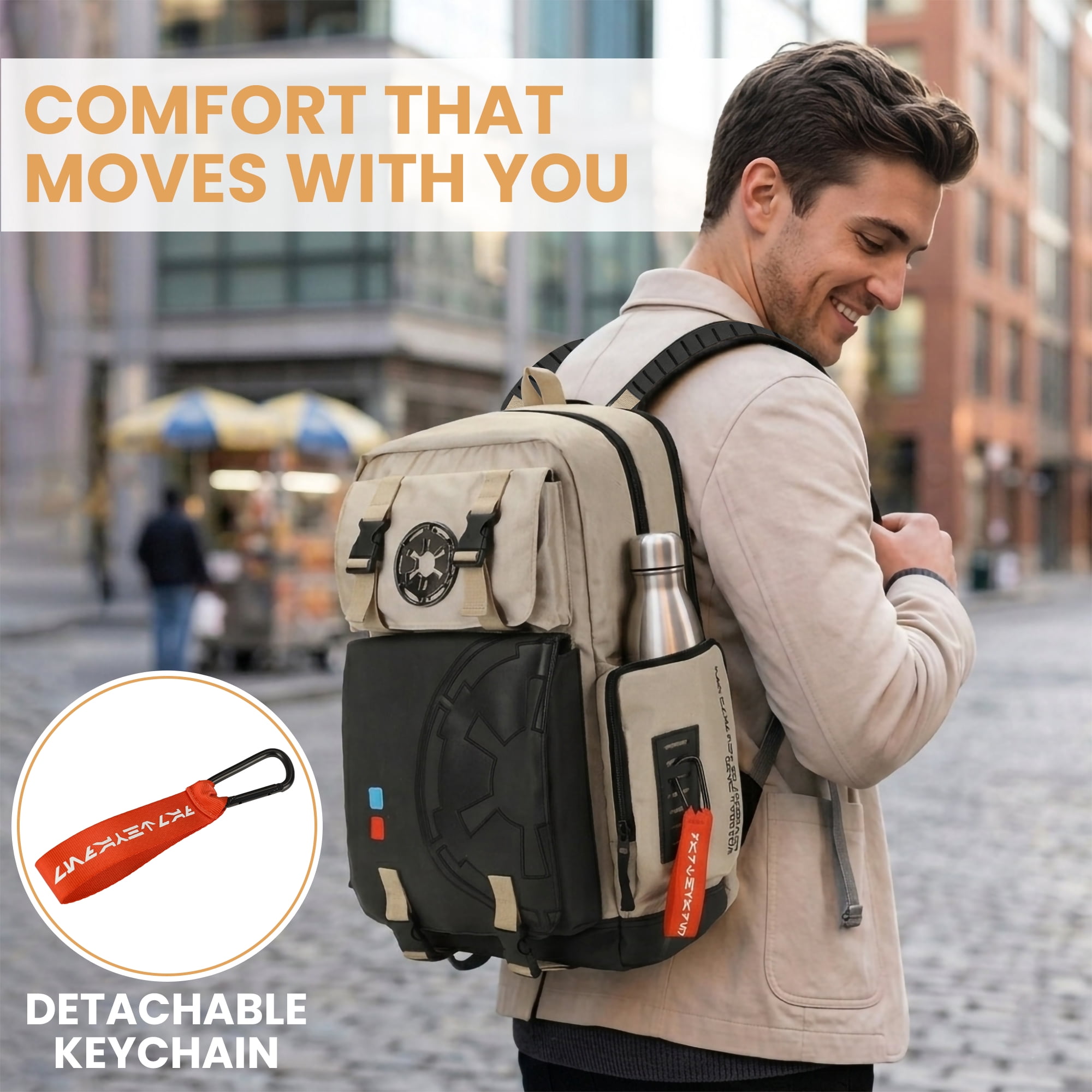 Star Wars Lightsaber-Themed White Built-Up Backpack