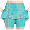 thumbnail image 5 of GiLiling Girls Casual Skort Floral Print Mini Skirt Elastic Waist with Built-in Shorts Lightweight Active Skirt for Daily and Play (Light Blue, 6-7 Years), 5 of 6