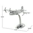 thumbnail image 4 of 11" x 9" Silver Aluminum Metal Airplane Sculpture, by DecMode, 4 of 10