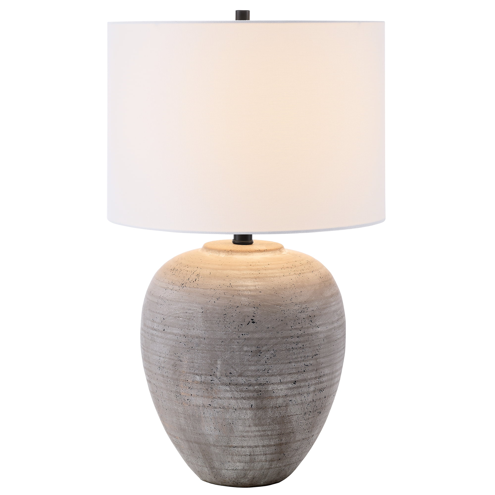 Shira 23" Tall Ceramic Table Lamp with Fabric Shade in Cool Terracotta/White