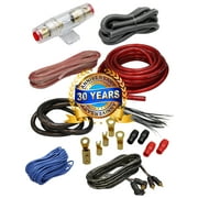 Absolute USA Complete 2500W 4 Gauge 4 Channel Car Amplifier Installation Wiring Kit Amp Red