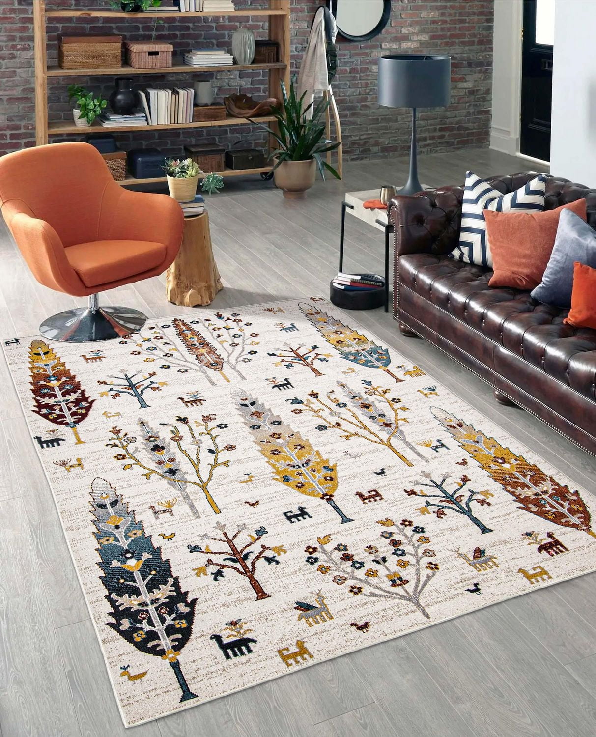 ECARPET Washable Boho Chic Area Rug for Bedroom, Living Room