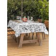 thumbnail image 3 of Outdoor Table Cloth with Umbrella Hole and Zipper, Black Botanical Waterproof Rectangle Tablecloth 60"x102", Watercolor Birds Summer Spring Washable Table Cover for Outside Party Patio Picnic, 3 of 8
