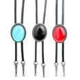thumbnail image 5 of Unisex Vintage Oval Shape Stone Pendant Bolotie Western Faux Leather Rope Necktie Jewelry Shirt Collar Chain Necklace, 5 of 9