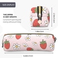thumbnail image 3 of Disketp Strawberry Floral Estuche de Lápices de Cuero con Cierre, Estuche Compacto para Papelería, Bolígrafos y Accesorios Pequeños, 3 of 7