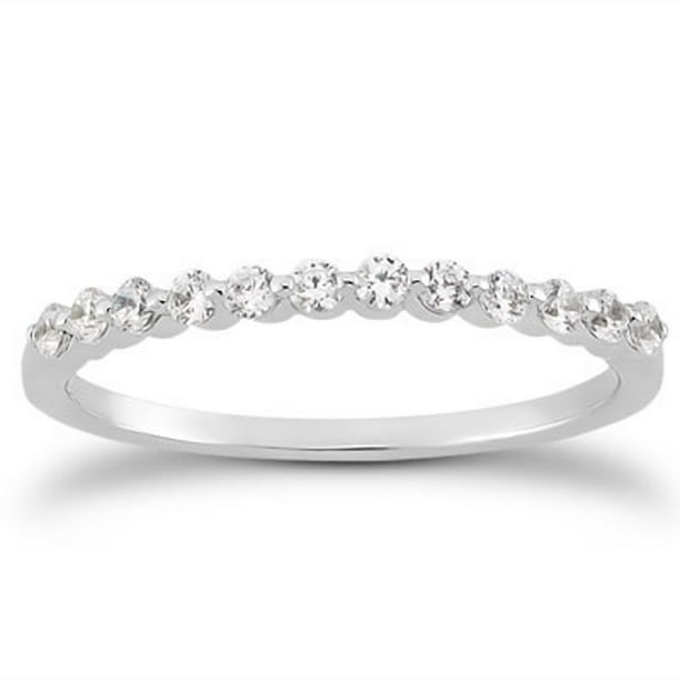 Single shared prong wedding band hot sale