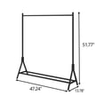 thumbnail image 6 of Lisonu 47" Industrial Garment Rack with Shelf, Freestanding A-Frame Clothing Rack with Bottom Shoe Storage, Heavy Duty Metal Hanger Stand for Bedroom, Entryway, Black, 6 of 6