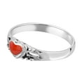 thumbnail image 2 of AeraVida Romantic Heart-warming Love Red Coral Sterling Silver Band Ring-6, 2 of 5
