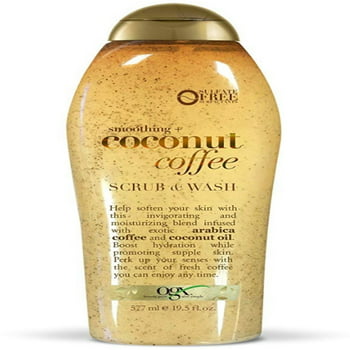 OGX Smoothing + Coconut Coffee Exfoliating Body Scrub with Arabica Coffee & Coconut Oil, Paraben-Free with Sule-Free Surfactants, 19.5 Fl Oz
