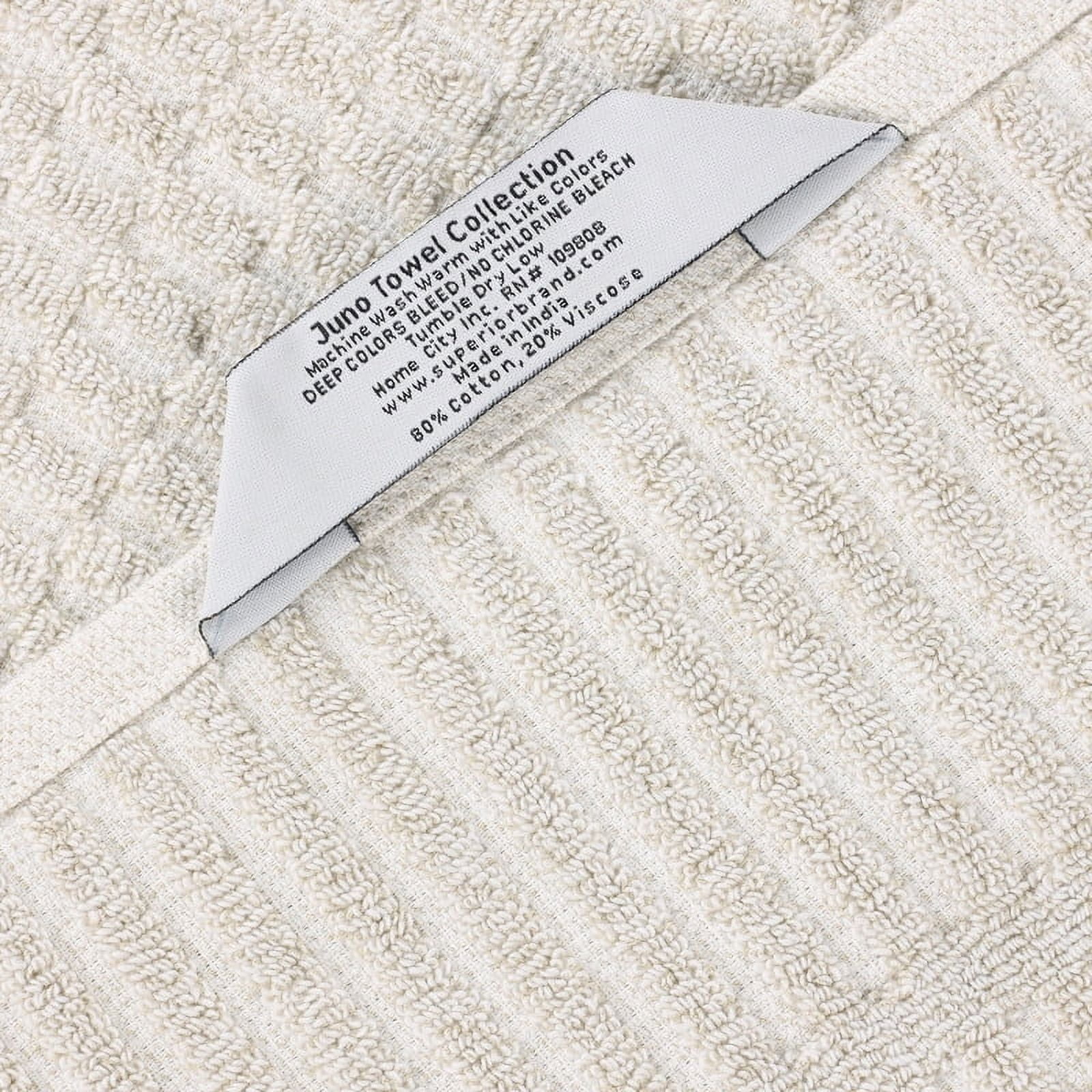Superior Juno Viscose Cotton Blend Medium Weight 6 Piece Towel Set, Beige