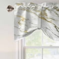 thumbnail image 5 of Tie Up Valances for Windows, Golden Marble Adjustable Valance Curtains Window Treatment for Living Room/Bedroom Windows, Vintage Abstract Modern Art Rod Pocket Kitchen Curtains & Drapes 60x18 Inch, 5 of 9