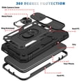 thumbnail image 5 of JTCASES for iPhone 11 Case, Sliding Camera Cover+ Rotating Ring Kickstand + Magnetic Car Mount + Inside Card Holder, Bracket Shockproof Frame Anti-drop PC TPU Heavy Duty Protection, Black, 5 of 11