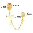 thumbnail image 4 of 2 pendientes de aro de cadena doble de acero inoxidable Rock, 4 of 6