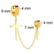 thumbnail image 4 of 2 pendientes de aro de cadena doble de acero inoxidable Rock, 4 of 6