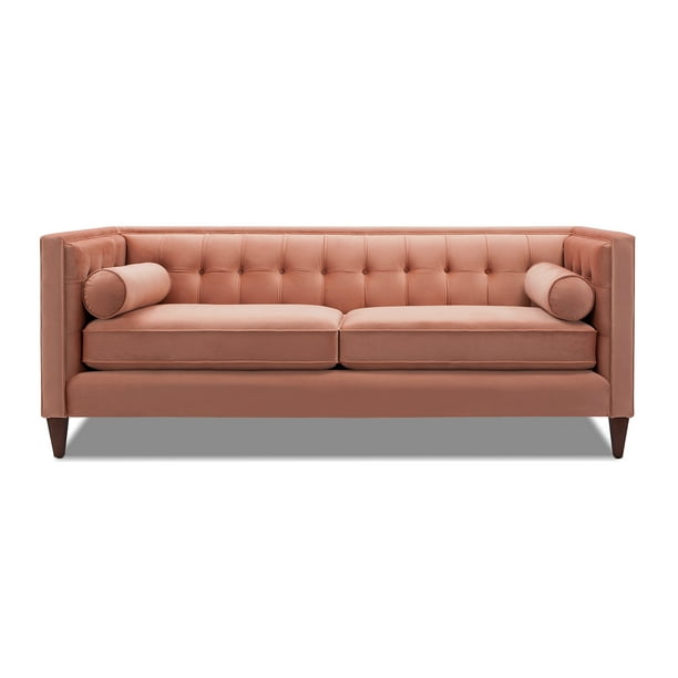 Jack Tufted Tuxedo Sofa Double Cushion, Orange