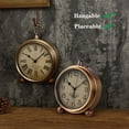 thumbnail image 2 of Golden Table Clock, Retro Vintage Non-Ticking Table Desk Alarm Clock Battery Operated Silent Quartz Movement HD Glass for Bedroom Living Room Indoor Decoration Kids, 2 of 8