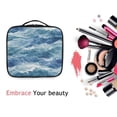 thumbnail image 6 of FORMRS Travel Makeup Bag Large Capacity Train Case Cosmetic Organizer with Adjustable Dividers, Blue Watercolor Ocean Waves, 6 of 8